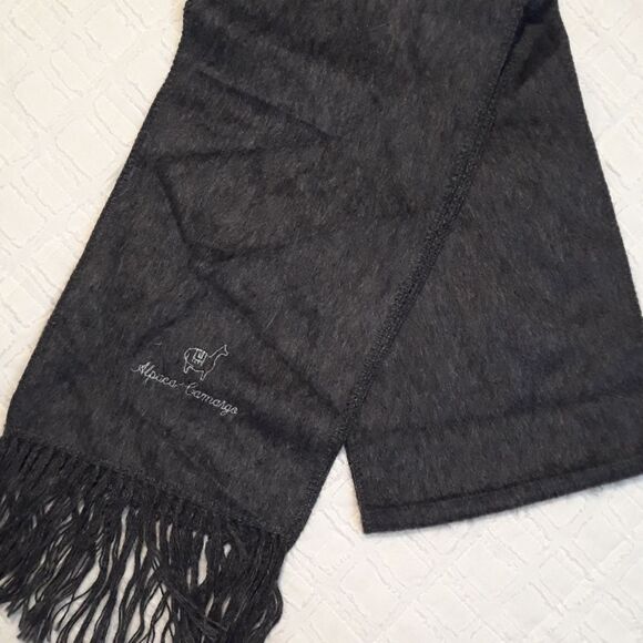 Alpaca wool gray scarf 1 - Picture 1 of 3